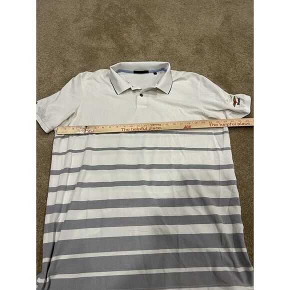 Greyson White/ Grey Stripes Baltusrol Performance Mens Golf Polo Size XLarge - Picture 4 of 7
